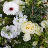 traditional white funeral flowers